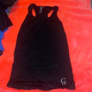 A regular tank top with a “G” design